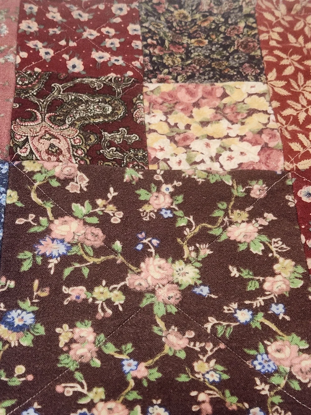 Reversible Patchwork Rag Quilt Throw Blanket 61